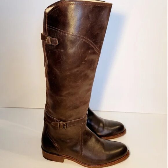 Frye Dorado Brown Leather Riding Boots 8M - Picture 7 of 10